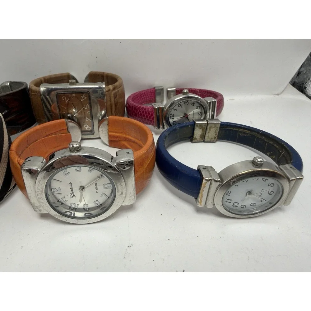 Mixed Brands Cuff Bangle Bracelet Watches Lot Of 20 Mixed Materials